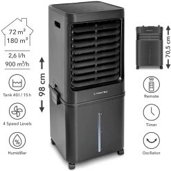 Trotec Climatiseur 1210003030 12100030 PAE 60 Refroidisseur D'air, Ventilateur, Humidificateur