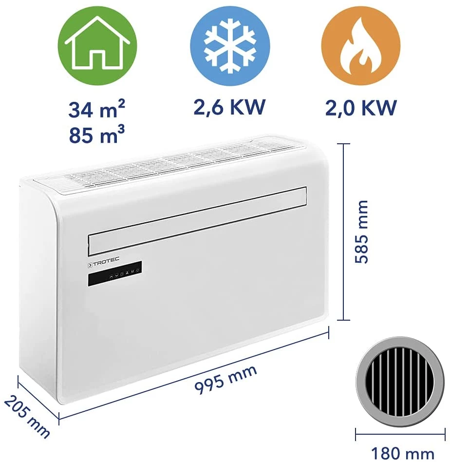 Trotec 1211000020 Climatiseur Mural Btu 9.000 PAC-W 2600 SH 7 Trotec 1211000020 Climatiseur Mural Btu 9.000 PAC-W 2600 SH – Image 5
